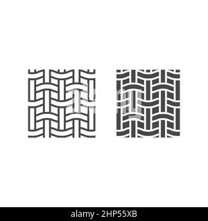 Textil Stoff schwarz Vektor-Symbol Stock Vektor