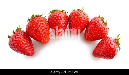 Erdbeere Pfad isoliert auf weißem Stockfoto