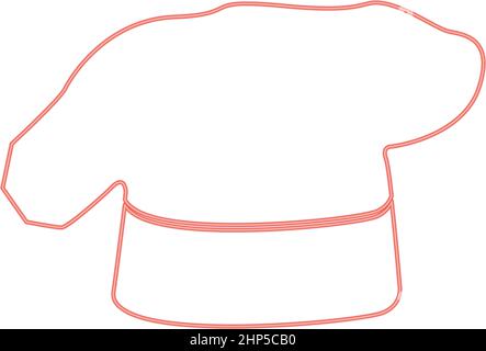 Neon Koch Koch Hut rot Farbe Vektor Illustration flach Stil Bild Stock Vektor