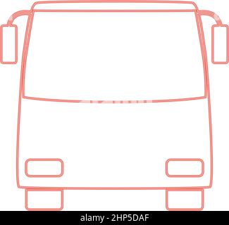 Neon Bus rot Farbe Vektor Illustration flache Stil Bild Stock Vektor