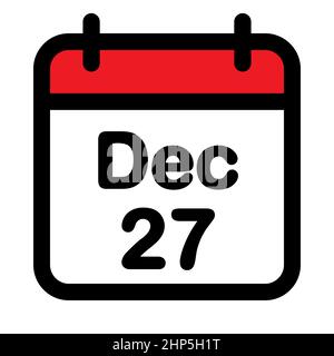 Kalendersymbol für den 27. Dezember Stock Vektor