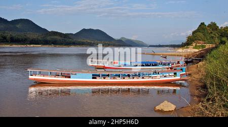 Mekong-Fluss, Luang Prabang, Laos Stockfoto