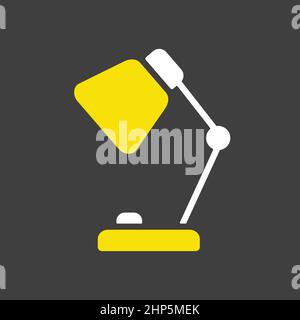 Vektorsymbol Tischlampe auf Weiß isoliert Stock Vektor