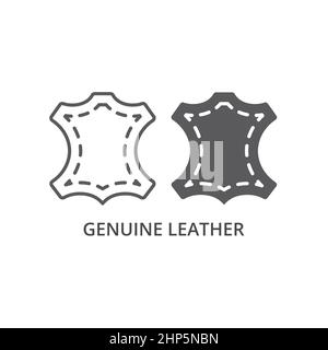 Vektor-Symbol aus echtem Leder in Schwarz Stock Vektor