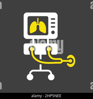 Symbol für die Beatmung der Lunge des Intensivventilators für die medizinische Therapie Stock Vektor