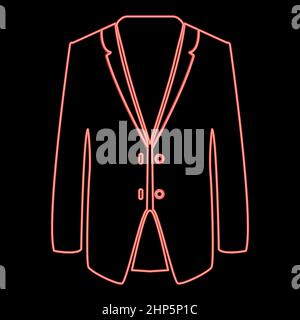 Neon Business Anzug rot Farbe Vektor Illustration flach Stil Bild Stock Vektor