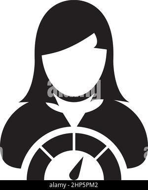 Social score Symbol Score Meter Vektor weibliche Benutzer Person Profil Avatar Symbol für in einer Glyphe Piktogramm Illustration Stock Vektor