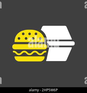 Burger mit geschlossenem Karton Vektor-Symbol Stock Vektor