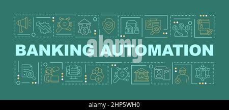 Banking Automation Wort Konzepte grünes Banner Stock Vektor