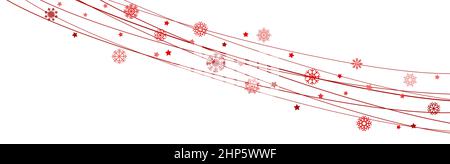 Schneeflocken auf Saiten Hintergrund für weihnachten Zeit Stock Vektor