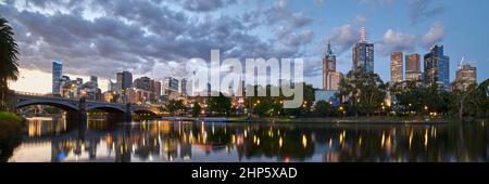 Panoramablick über die Yarra Stockfoto