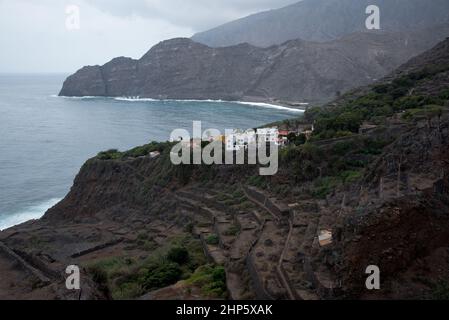 Lepe ist eine kleine Siedlung, die 200 Meter über dem Meeresspiegel an der Nordküste von La Gomera auf der Kanarischen Insel liegt. Stockfoto