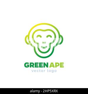 Design mit Affe und Chimp-Logo im Line-Stil Stock Vektor