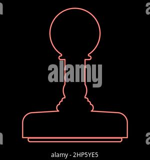 Neon Gummi Stempel rot Farbe Vektor Illustration flache Stil Bild Stock Vektor