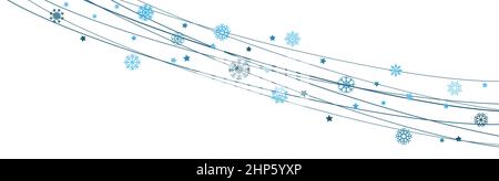 Schneeflocken auf Saiten Hintergrund für weihnachten Zeit Stock Vektor