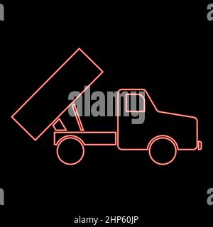 Neon Dumper rot Farbe Vektor Illustration flache Stil Bild Stock Vektor