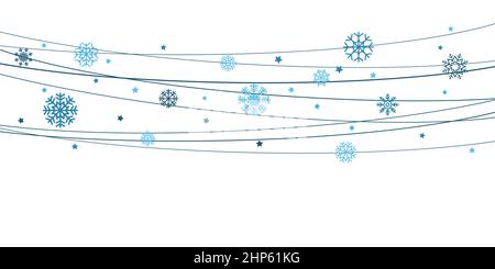 Schneeflocken auf Saiten Hintergrund für weihnachten Zeit Stock Vektor