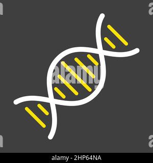 DNA-Vektor-Symbol auf dunklem Hintergrund. Medizinisches Schild Stock Vektor