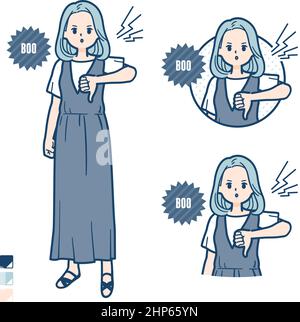 Eine junge Frau in einem ärmellosen Kleid mit Booing images.IT ist Vektorgrafik, so ist es einfach zu bearbeiten. Stock Vektor