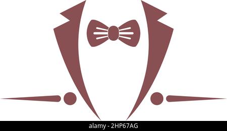 Flache Designvorlage mit Logo mit Bow-ties Stock Vektor