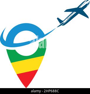 Symbolvektordarstellung der Positionspunkt-Ebene Stock Vektor