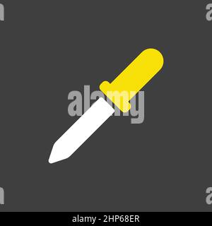 Dropper-Vektor-Symbol auf dunklem Hintergrund. Medizinisches Schild Stock Vektor