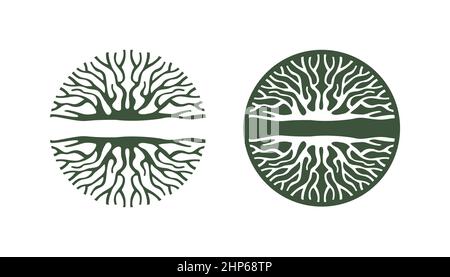 Abstraktes Kreiswurzelzeichen Stock Vektor