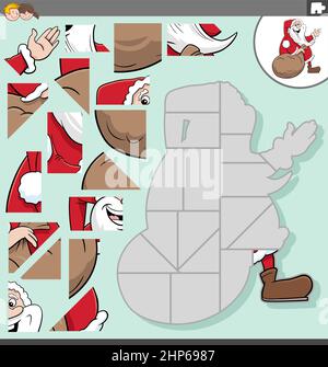 puzzle-Spiel mit Cartoon Santa Claus Charakter Stock Vektor