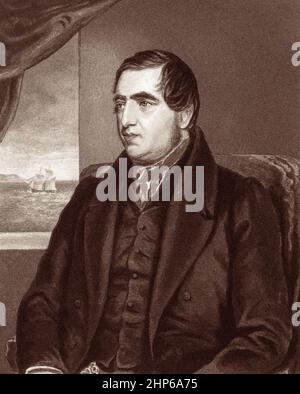 John Williams (1796–1839) war ein englischer Missionar bei der London Missionary Society (LMS), der im Südpazifik aktiv war und später als „Märtyrer von Polynesien“ bekannt war. Stockfoto