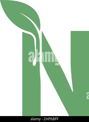 Design-Konzeptvorlage für das N-Icon-Blatt-Design Stock Vektor