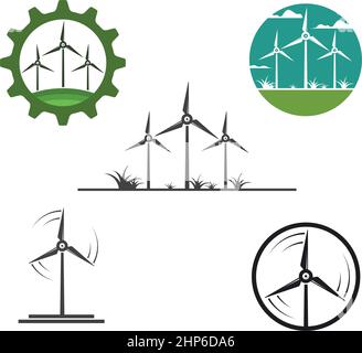 Design-Vorlage für Symboldarstellung der Windenergieanlage Stock Vektor