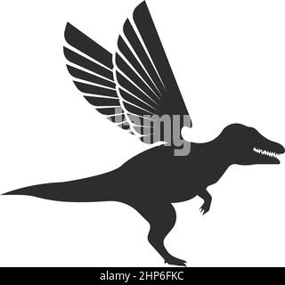 Dinosaurier mit Flügeln Symbol Vektor Illustration Design Stock Vektor