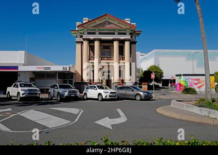 Mackay Masonic Temple ist eine denkmalgeschützte Freimaurertempel in 57 Wood Street, Mackay, Mackay Region, Queensland, Australien Stockfoto