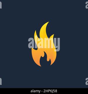 Design mit Symbol für Feuerflamme und Vektorgrafik Stock Vektor