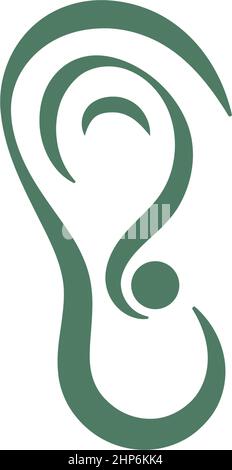 Flache Design-Vorlage mit Ears-Logo-Symbol Stock Vektor