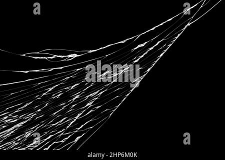 Kunst von Falten und Risse aus Glas von Smashing und fallende Bumps. Auf schwarzem Hintergrund verursacht Stockfoto