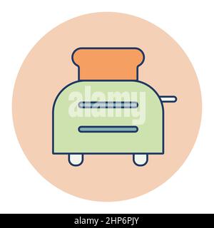 Toaster mit Vektor-Symbol für Toast. Küchengerät Stock Vektor