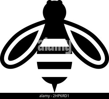 Bienenhonig Symbol schwarz Farbe Vektor Illustration flachen Stil Bild Stock Vektor