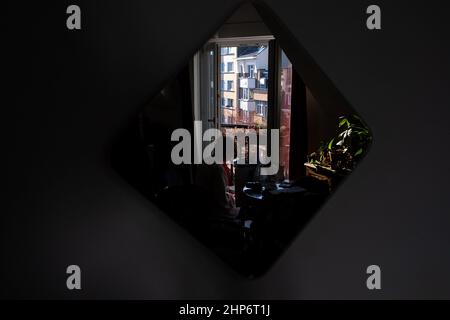 Belgien, Brüssel, Frühjahr 2021. Illustration des Alltags in Brüssel, der Hauptstadt Belgiens. Foto von Martin Bertrand. Belgique, Bruxelles, Pri Stockfoto