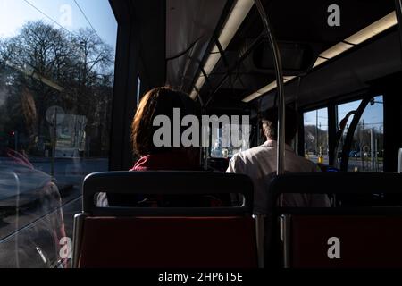 Belgien, Brüssel, Frühjahr 2021. Illustration des Alltags in Brüssel, der Hauptstadt Belgiens. Foto von Martin Bertrand. Belgique, Bruxelles, Pri Stockfoto