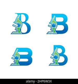 Monogramm Logo Buchstabe B für medizinisches Labor Stock Vektor