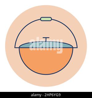 Camping Kessel aus Metall Vektor-Symbol Stock Vektor