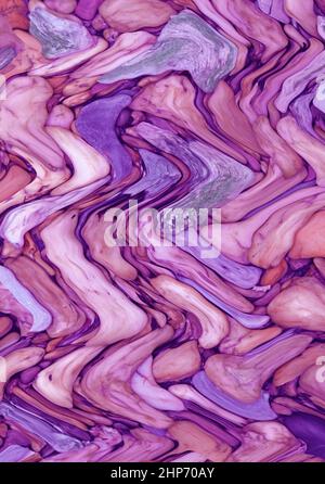 Illustration von Gradient Purple Mystique 3D Wavy Layers for Abstract Backdrop Stockfoto