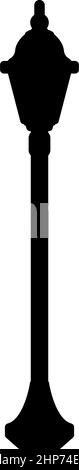 Straße Lampe Laterne Symbol schwarz Farbe Vektor Illustration flachen Stil Bild Stock Vektor