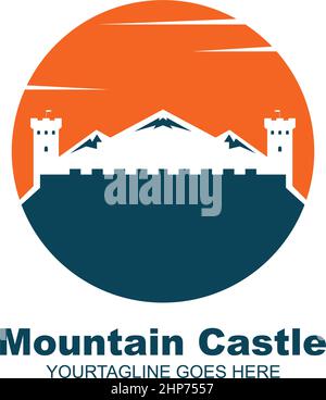 Castle Mountain Icon Vektor Illustration Design Stock Vektor