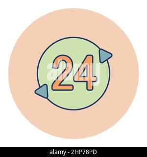 Vektorsymbol „Dienst 24 Stunden“ Stock Vektor