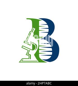 DNA-Diagnose Monogramm Logo Buchstabe B Stock Vektor
