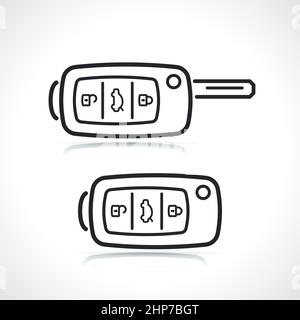 Auto-Schlüssel-Symbol mit dünner Linie Stock Vektor