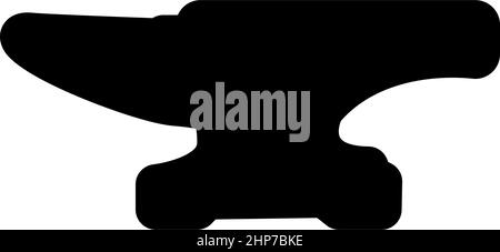 Amboss Symbol schwarz Farbe Vektor Illustration flache Stil Bild Stock Vektor