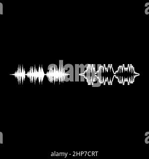 Sound Wave Audio Digital Equalizer Technologie oszillierende Musik Symbol weiße Farbe Vektor Illustration flache Stil Bildsatz Stock Vektor